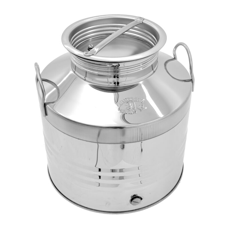 FUSTO 30 LT IN ACCIAIO INOX AGGRAFFATO CON VALVOLINA DI SFIATO SUL TAPPO