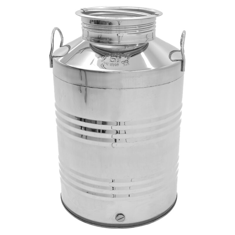 FUSTO 50 LT IN ACCIAIO INOX AGGRAFFATO CON VALVOLINA DI SFIATO SUL TAPPO