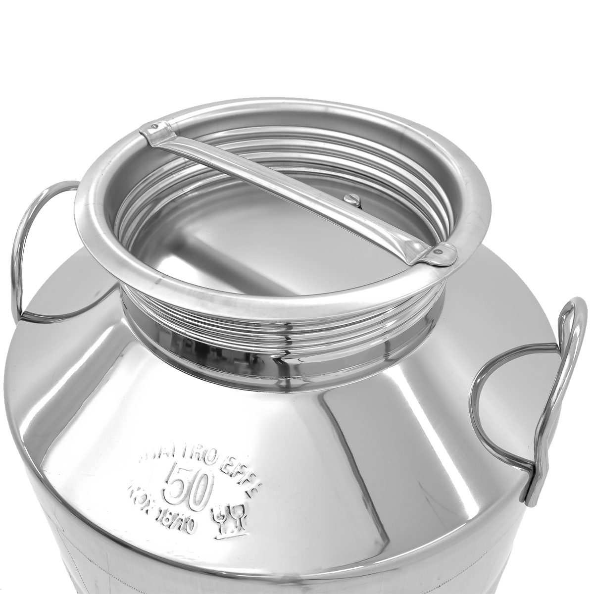 FUSTO 50 LT IN ACCIAIO INOX AGGRAFFATO CON VALVOLINA DI SFIATO SUL TAPPO - immagine 2