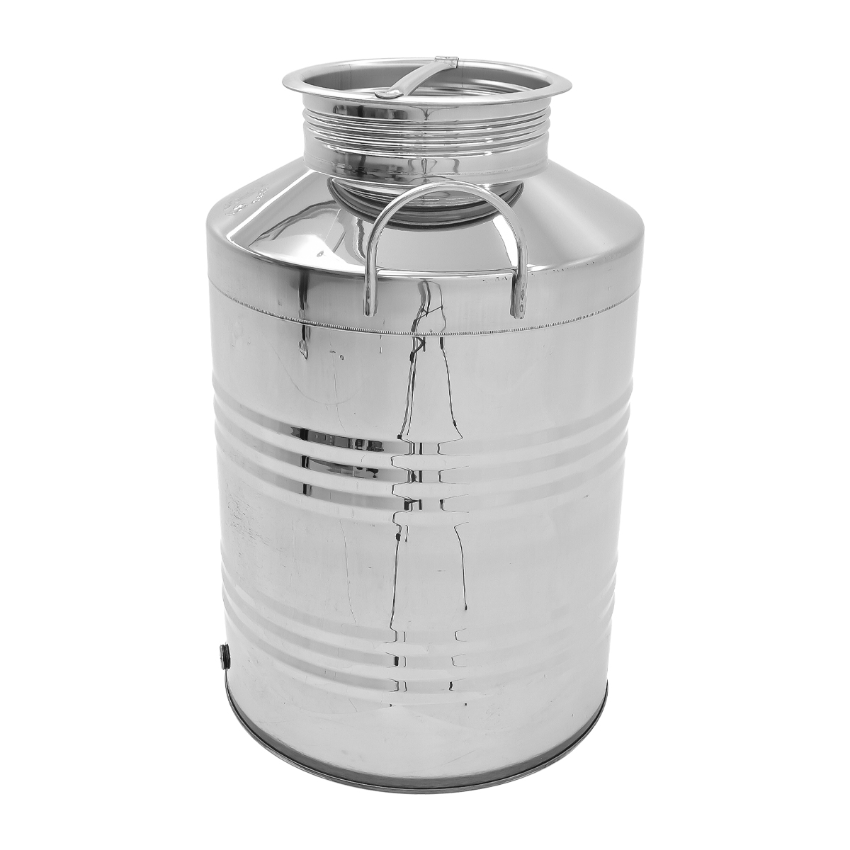 FUSTO 50 LT IN ACCIAIO INOX AGGRAFFATO CON VALVOLINA DI SFIATO SUL TAPPO - immagine 3