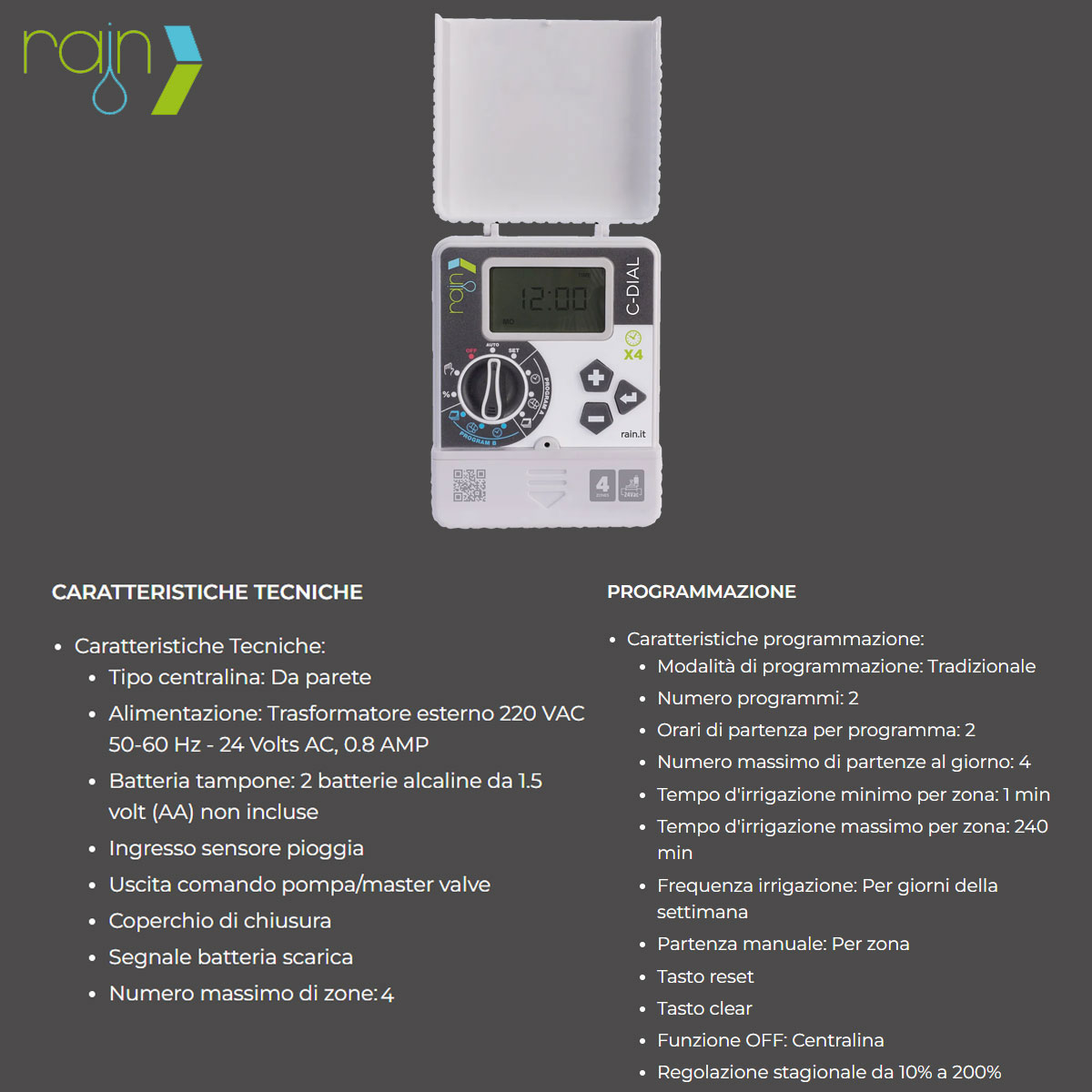 CENTRALINA C-DIAL 4 STAZIONI 24VAC - immagine 3