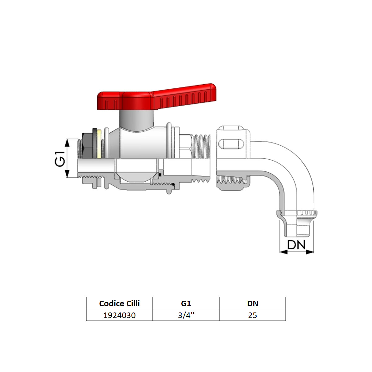VALVOLA NYLON ENOLOGICO 3/4'' ALIMENTARE - immagine 2