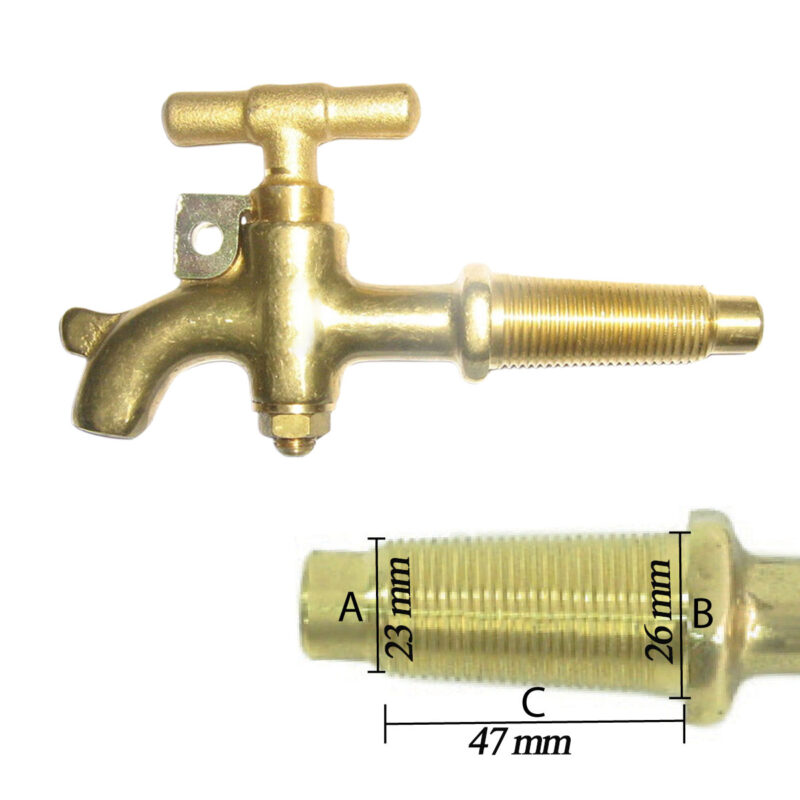 RUBINETTO CONICO N. 5 PER BOTTI CON PORTALUCCHETTO