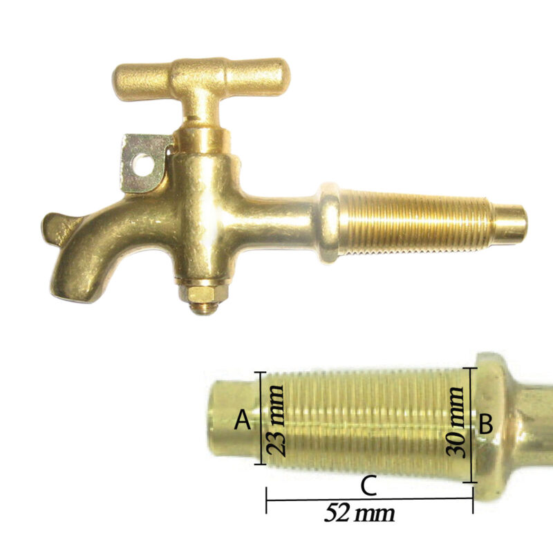 RUBINETTO CONICO N. 6 PER BOTTI CON PORTALUCCHETTO