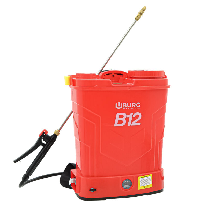 POMPA 12 LT BATTERIA A SPALLA BURG B-12 LANCIA IN OTTONE TELESCOPICA