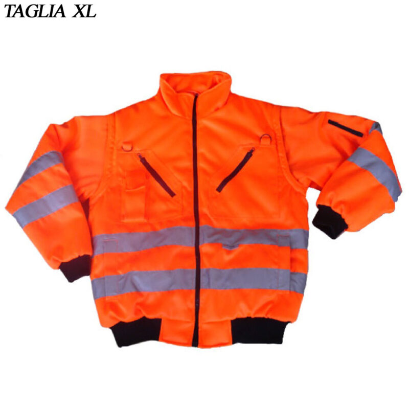 GIUBBETTO TAGLIA XL IMBOTTITO ARANCIO CON MANICHE ASPORTABILI