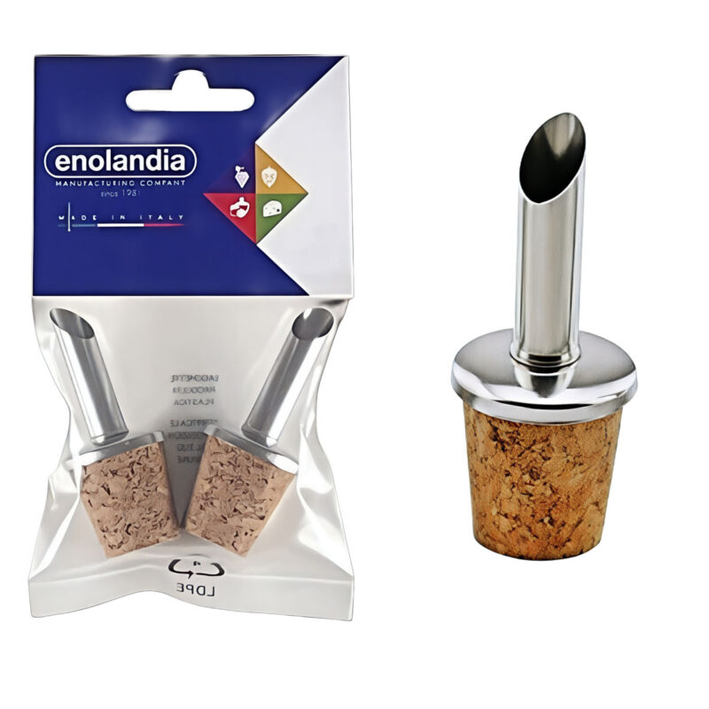 TAPPO VERSATORE OLIO IN SUGHERO E ACCIAIO INOX (CONFEZIONE DA DUE PEZZI)