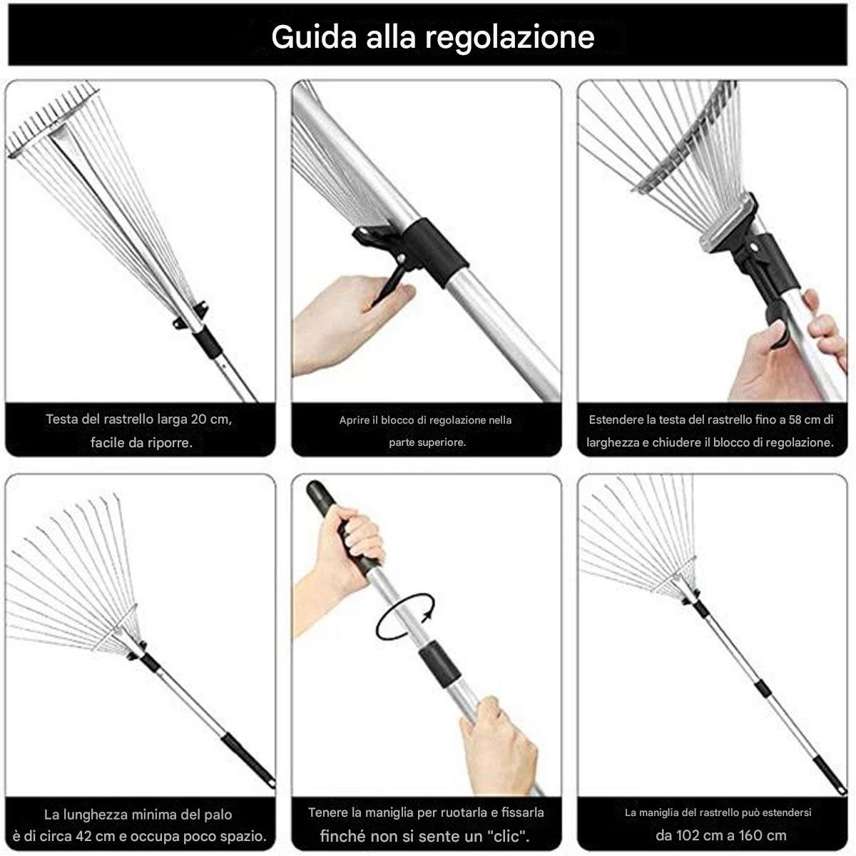 SCOPA REGOLABILE IN METALLO BURG DA 76 CM A 160 CM - MANICO IN ACCIAIO - immagine 5