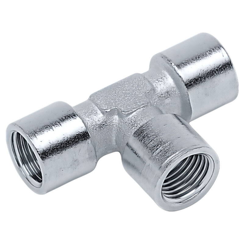 RACCORDO A TEE FEMMINA 1/4'' IN OTTONE NICHELATO