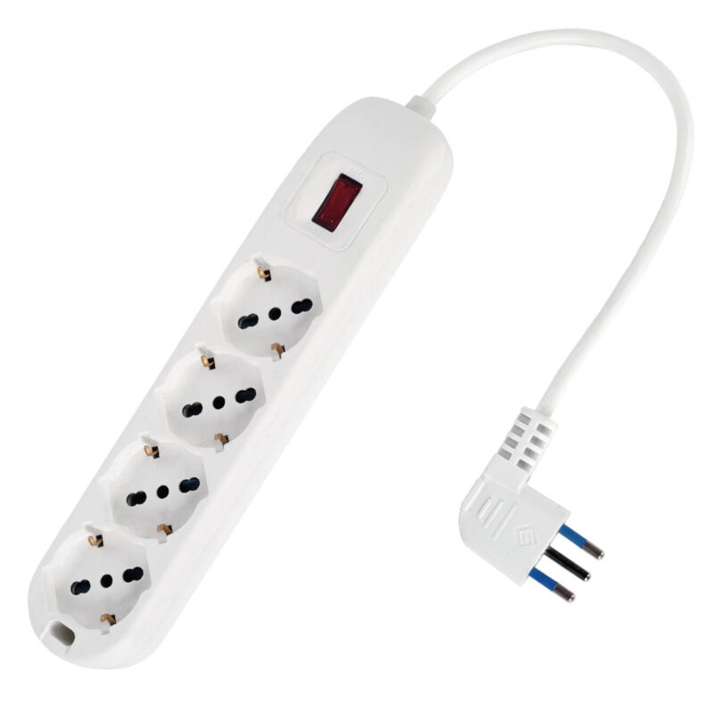 MULTIPRESA 4 POSIZIONI CON SPINA SALVASPAZIO 10A BIPASSO/SCHUKO