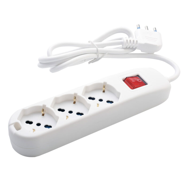 MULTIPRESA 3 POSIZIONI TASTO ON-OFF 16A BIPASSO/SCHUKO