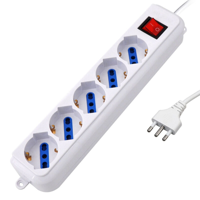 MULTIPRESA 5 POSIZIONI CON INTERRUTTORE ON/OFF E SPINA 16A