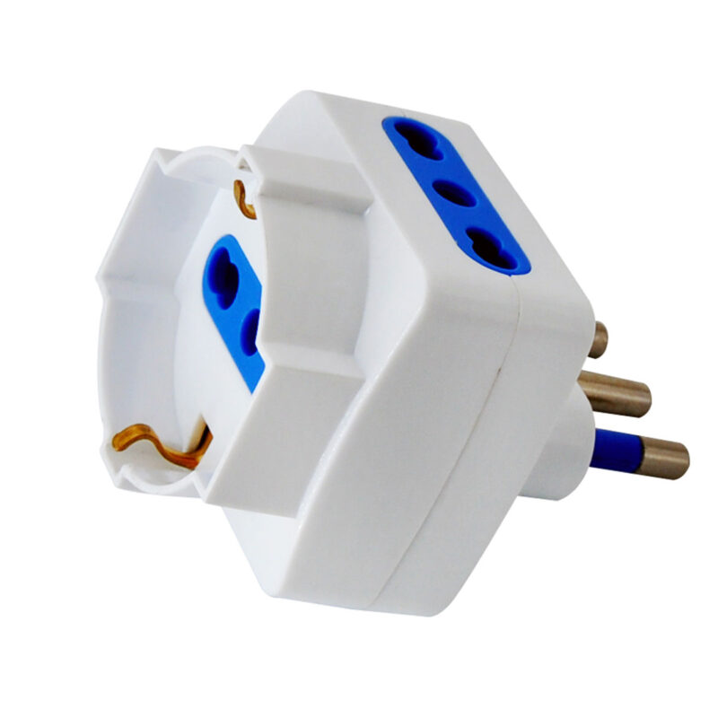 ADATTATORE MULTIPLO 16A - UNA SHUKO + 2 PRESE BIPASSO