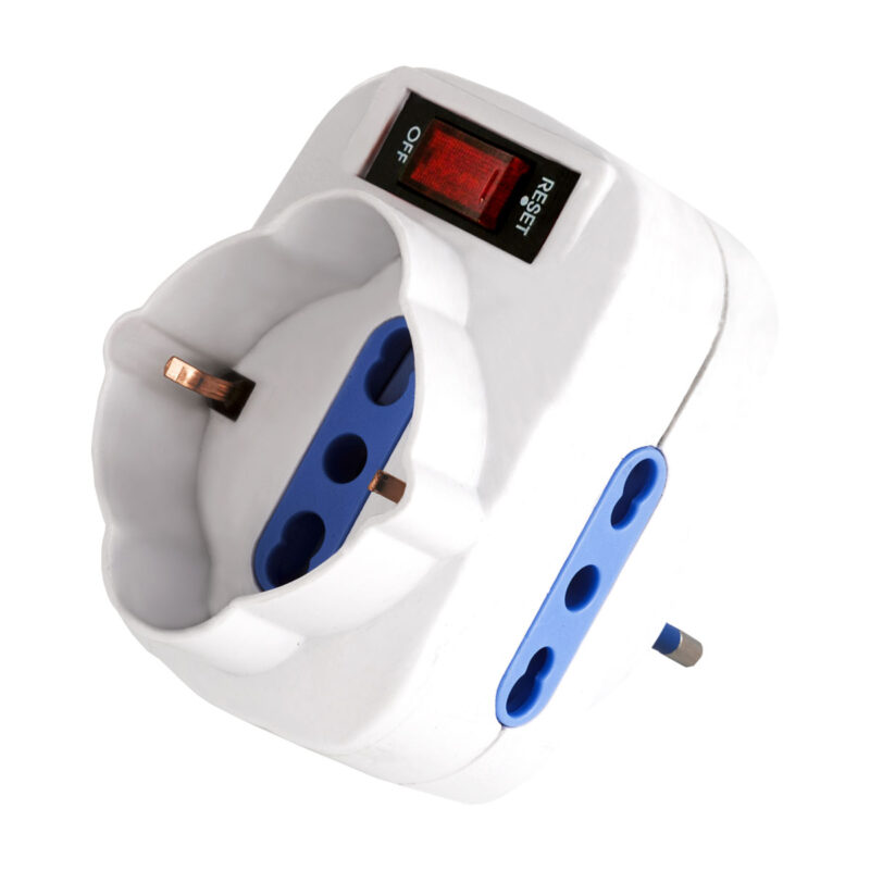 MULTIPRESA ROTANTE 2 PRESE 10/16A +1 BIPASSO/SCHUKO