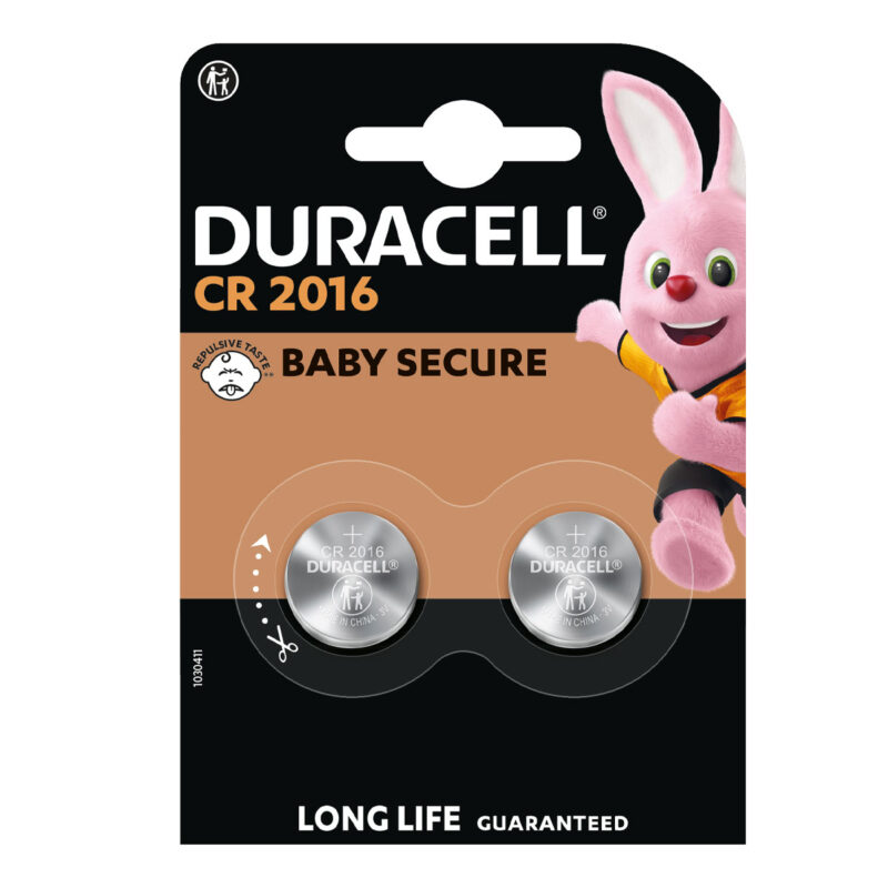 DURACELL BATTERIA A MONETA 2016 A LITIO DA 3 V - BLISTER 2 PEZZI