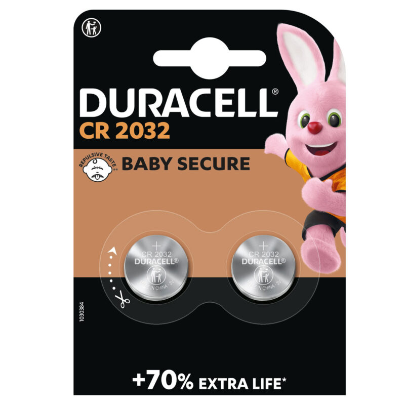 DURACELL BATTERIA A MONETA 2032 A LITIO DA 3 V - BLISTER 2 PEZZI