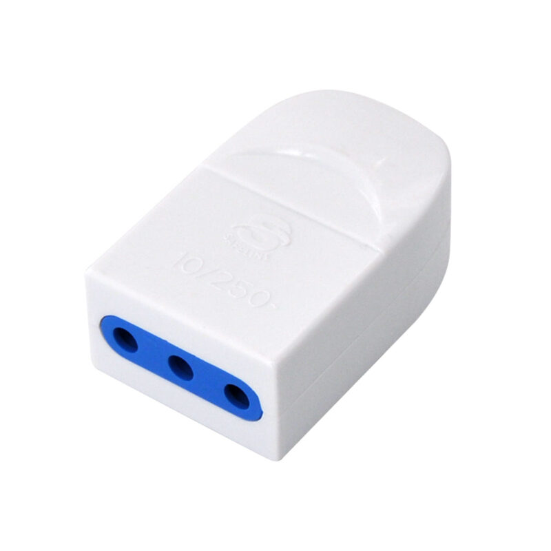 PRESA MOBILE 2 PRESE + TERRA 10A BIANCA TIPO L